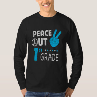 Peace Out 1st Grade Back To School Last Day Kids T-Shirt