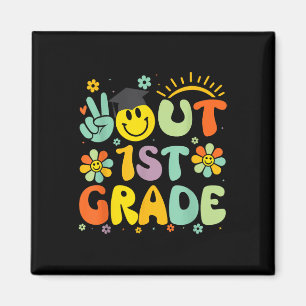 Peace Out 1st Grade Cl Of 2025 Goodbye Graduation Magnet