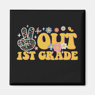 Peace Out 1st Grade Groovy Last Day Of School Magnet