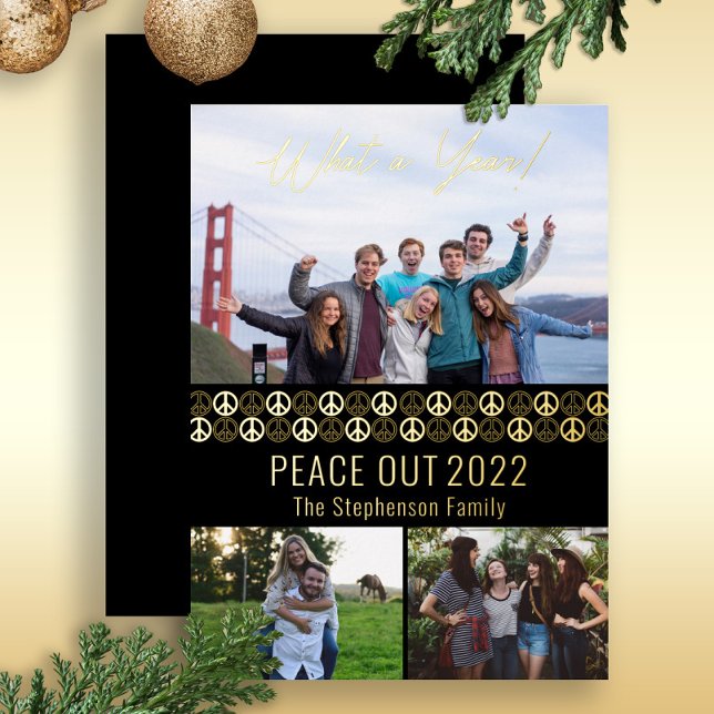 Peace Out 2023 What A Year 3 Photo Collage - Black (Creator Uploaded)