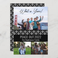 Peace Out 2023 What A Year 3 Photo Collage - Black
