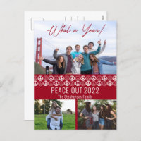 Peace Out 2023 What A Year 3 Photo Collage - Red