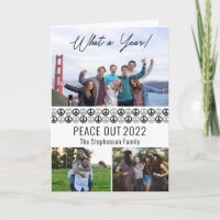 Peace Out 2026 What A Year 3 Photo Collage - BW