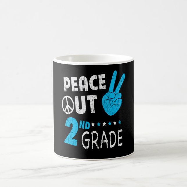 Peace Out 2nd Grade Back To School Student Gift Coffee Mug (Center)