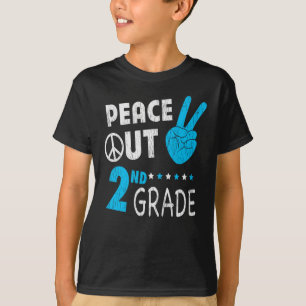Peace Out 2nd Grade Back To School Student Gift T-Shirt