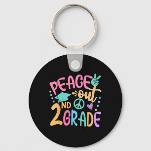 Peace Out 2nd Grade Bye Bye School Hello Summer Key Ring