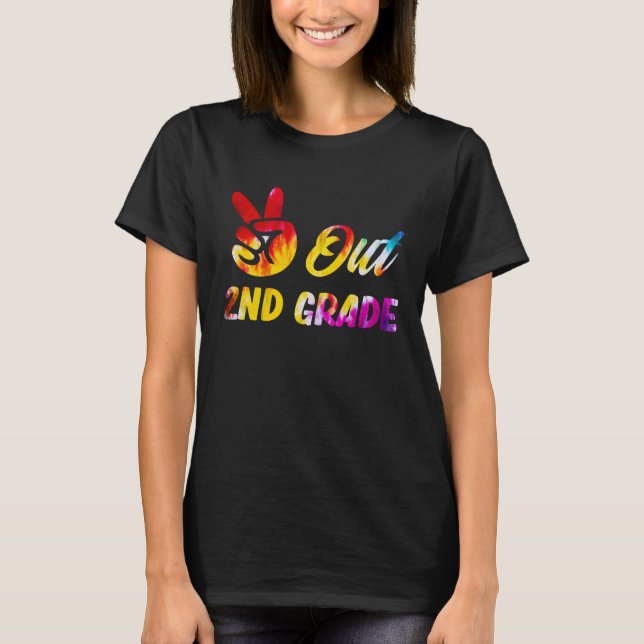 Peace out 2nd grade graduation graduate tie dye co T-Shirt (Front)