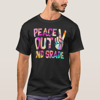 Peace Out 2nd Grade Happy Last Day Of School Tie D T-Shirt