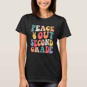 Peace Out 2nd Grade Retro Pastel Happy Last Day Ou T-Shirt