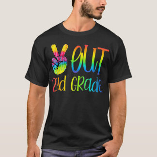 Peace Out 2nd Grade Tie Dye Graduation Class Of 20 T-Shirt