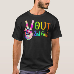 Peace Out 2nd Grade Tie Dye Graduation Class Of 20 T-Shirt