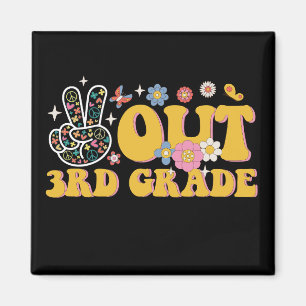 Peace Out 3rd Grade Groovy Last Day Of School Magnet