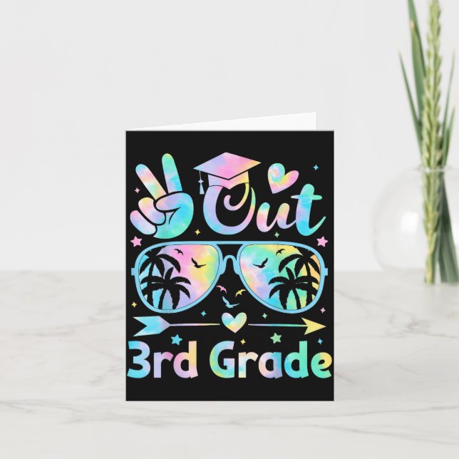 Peace Out 3rd Grade Hello Summer Last Day Of Third Card (Front)
