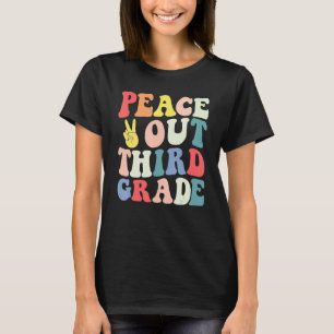 Peace Out 3rd Grade Retro Pastel Happy Last Day Ou T-Shirt