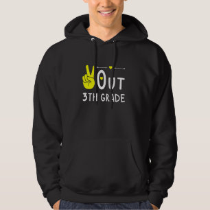Peace Out 3th Grade Last Day Of School Third Grade Hoodie