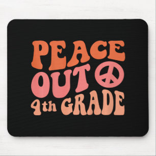 Peace Out 4th Grade Funny Retro 70's Last Day Of 4 Mouse Pad
