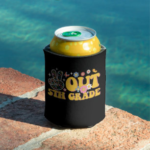 Peace Out 5th Grade Groovy Last Day Of School Can Cooler