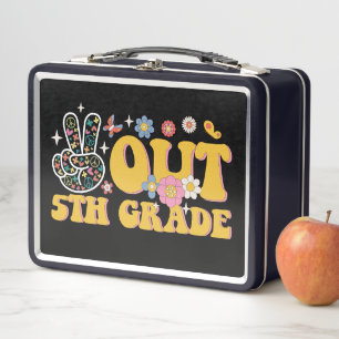 Peace Out 5th Grade Groovy Last Day Of School Metal Lunch Box