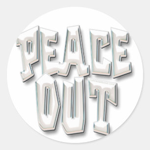 Peace Out_6 Classic Round Sticker