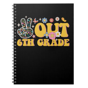 Peace Out 6th Grade Groovy Last Day Of School Notebook