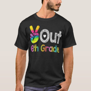 Peace Out 6th Grade Tie Dye Graduation Class Of 20 T-Shirt
