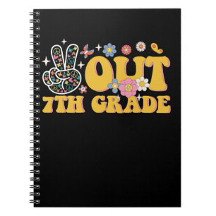 Peace Out 7th Grade Groovy Last Day Of School Notebook