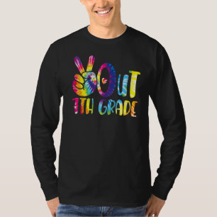Peace Out 7th Grade Tie Dye Last Day Of School Gra T-Shirt