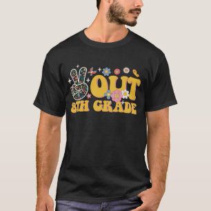 Peace Out 8th Grade Groovy Last Day Of School T-Shirt
