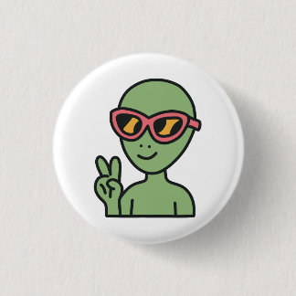 Peace Out Alien 3 Cm Round Badge
