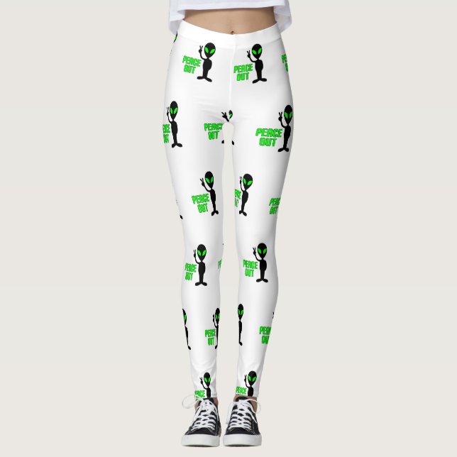 Peace Out Alien Leggings (Front)