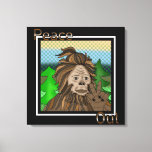 Peace Out | Bigfoot Sasquatch Pop Art Canvas Print<br><div class="desc">Hand drawn Bigfoot or Sasquatch drawing in a retro pop art style holding up a peace sign.</div>