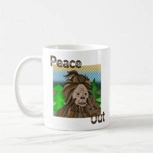 Peace Out Bigfoot Sasquatch Pop Art Coffee Mug