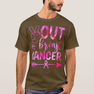 Peace Out Breast Cancer Awareness Pink Ribbon Girl T-Shirt