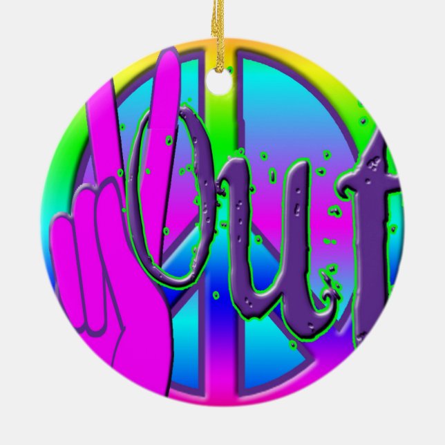 PEACE OUT CERAMIC TREE DECORATION (Back)