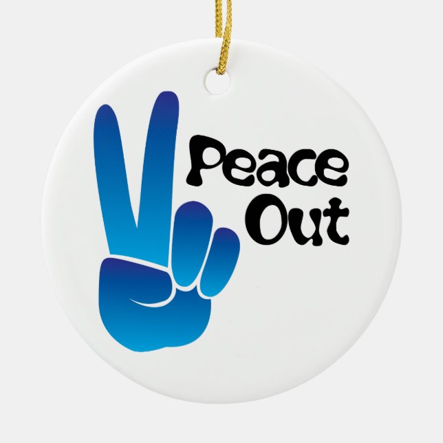 Peace Out Ceramic Tree Decoration (Front)