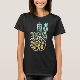 Peace Out Cool Symbols Inside Skater T-Shirt