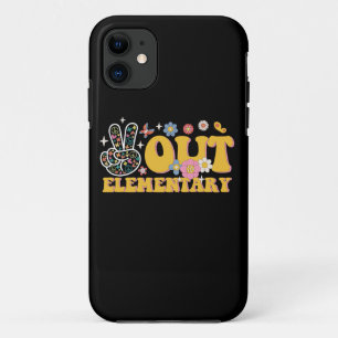 Peace Out Elementary Groovy Last Day Of School Case-Mate iPhone Case