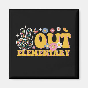 Peace Out Elementary Groovy Last Day Of School Magnet