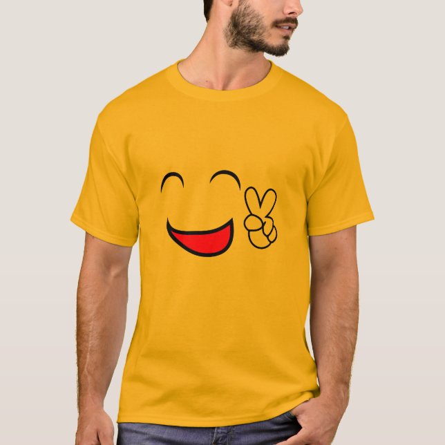 Peace Out Emoticon Group Costume T-Shirt (Front)