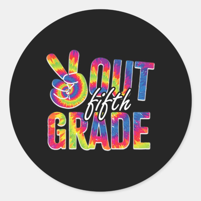 Peace Out Fifth 5Th Grade Class Of 2023 Bye 5Th Gr Classic Round Sticker (Front)