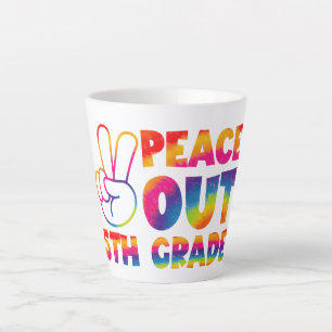 Peace Out Fifth Grade Tie Dye Last Day 5th Grade Latte Mug