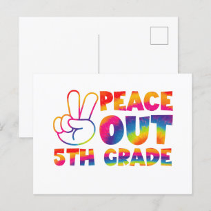 Peace Out Fifth Grade Tie Dye Last Day 5th Grade Postcard