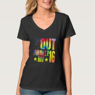 Peace Out Finally Hit 16 Year Old 16th Birthday Pa T-Shirt