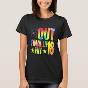 Peace Out Finally Hit 18 Year Old 18th Birthday Pa T-Shirt