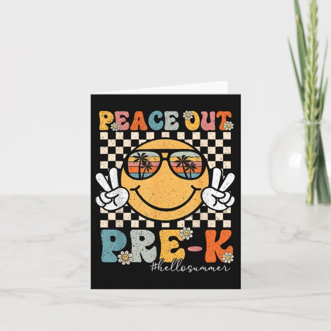 Peace Out First Grade Hello Summer Last Day Of Sch Card (Front)