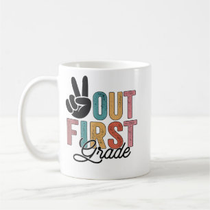 Peace Out First Grade Last Day Of School 2022 Grad Coffee Mug