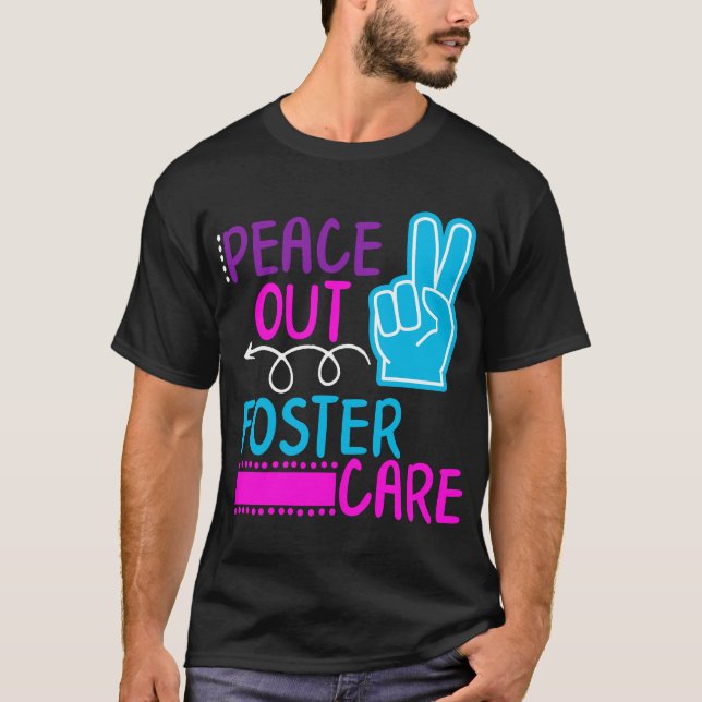 Peace Out Foster Care Shirt, Kids Tshirt, Modern T-Shirt (Front)