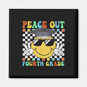 Peace Out Fourth Grade Groovy Graduation Last Day Magnet