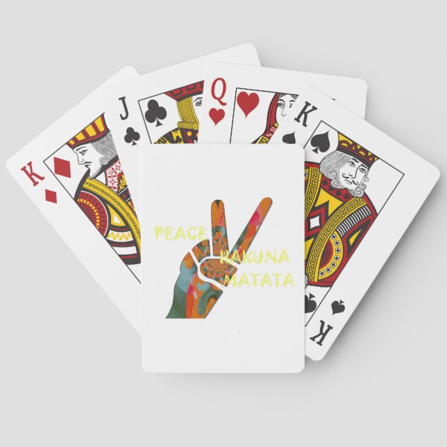 Peace Out: Hakuna Matata Vibes Sign Playing Cards (Back)
