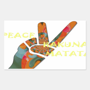 Peace Out: Hakuna Matata Vibes Sign Rectangular Sticker
